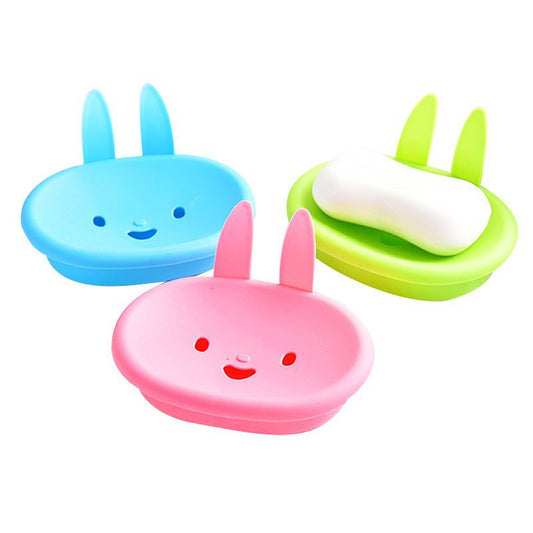 Household Double-Layer Bathroom Products Cartoon Cute Bunny Soap Box Drain